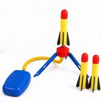 Mashes Flying Rocket Launcher Toy with 3 Foam Rockets for Kids | Air Powered Outdoor Jump Rocket Game | Flies Up to 150 ft | Non-Toxic | No Batteries Required | Age 3+ Years