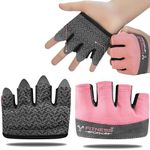 FITNESS FORCE Workout Gloves for Men & Women Partial Weight Lifting Gloves Non-Slip Gym Gloves Lifting Grip for Weight Lifting Calluses Guard Fingerless Exercise Gloves with Full Palm Protection