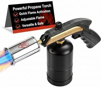 Propane Torch Gun with Ergonomic Handle, Blow Torch with Adjustable Flame & Quick Trigger Start, High Output Weed Burner for Searing, Soldering, Brazing and Charcoal Lighting(Tank Not Included)