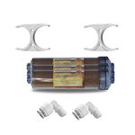 (3 Pack) Mixed Bed Ion Exchange Aquarium Filter Resin RO DI 2.5" Clear Refillable Housing w/Clamps & Fittings, Compatible with 10" Aquarium Reverse Osmosis Water Filtration Systems