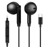 Aolcev Earphones USB C Headphones for iPhone 16/15/Pro Max/Plus USB C Earphones Wired Bass Stereo with Mic Noise Canceling Wired In-Ear Type C Headphones for Samsung S24 Ultra S23 S22 S21 Pixel 8