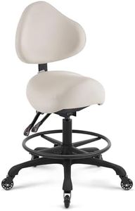 DR.LOMILOMI Pneumatic Swivel Rolling Saddle Chair with Wheels and Ergonomic Back Support for Hair Stylist, Dental Hygienist, Hygienic Clinic, Spa, Massage, Home, Office - 510 KOA
