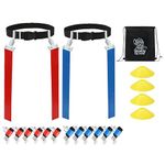 6 Player Pop Flag Football Set-Complete w/Flags, Belts and carry Backpack, Red/ Blue 12 Player (Pop Flag Style), One Size