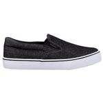 Lugz Men's Clipper Classic Slip-on Canvas Sneaker, Black/White Denim, 7 UK