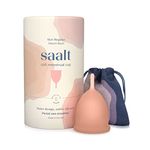 Saalt Soft Menstrual Cup - Super Soft and Flexible - Best Sensitive Cup - Wear for 12 Hours - Made in USA (Desert Blush, Regular)