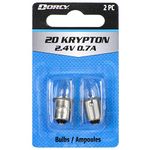 Dorcy 2D-2.4-Volt, 0.7A Bayonet Base Krypton Replacement Bulb, 2 Count (Pack of 1) (41-1660), Gold