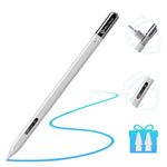 HOU Pencil for iPad Air 13/11 2024, Quick Undo & Eraser, Hidden Charging Port, Compatible with iPad 10/9/8/7/6, Air 13''/11''/5/4/3, Pro 12.9'' 6/5/4/3, mini 6/5[2 Tip Replace][Tilt Sensitivity]