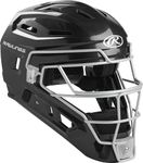 Rawlings 2022 Renegade 2.0 Hockey Style Catcher's Helmet, Senior, Black/Silver