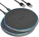 Wireless Charger, Wireless Charging Pad for iPhone 16/15/14/13/12/11 Pro/Pro Max/XS Max/XR/SE, Wireless Charging Mat Station for Samsung Galaxy S22/S21S20/S10/S9/Note10/9, AirPods 2/Pro, 2 PACK