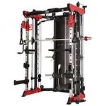 Altas Strength Home Gym Smith Machine with Pulley System Gym Squat Rack Pull Up Bar Upper Body Strength Training Leg Developer Light Commercial Fitness Equipment Included Accessories 3058