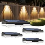 Solar-Fence-Lights-Outdoor-Garden - 4 Pack Garden Wall Lights Outdoor 8 Colors 9 Modes RGB Fence Light For Ouside IP65 Waterproof - Light Solar Powered Patio Deck Pool Step Fence Gate Yard Decoration
