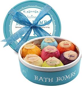 Aofmee Bath Bombs, 7 Pcs Fizzies Spa Kit Perfect for Moisturizing Skin, Birthday Valentines Mothers Day Anniversary Christmas Best Gifts Idea for Women, Mom, Her, Kids