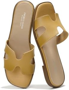 Project Cloud Fashion Flat Summer Sandals for Women 2025 - Leather Womens Sandals Comfortable Memory Foam Slides for Women Footwear - Mules Women's Sandals - Walking Sandals Women (Jannel, Nude, 11)
