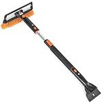 Snow MOOver 39" Extendable Snow Brush with Detachable Ice Scraper for Car | 11" Wide Squeegee & Bristle Head | Size: Car & SUV | Lightweight Aluminum Body with Ergonomic Grip | Windshield Paint Safe