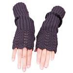 Novawo Scale Design Winter Warm Fingerless Gloves Knitted Long Arm Warmers for Women