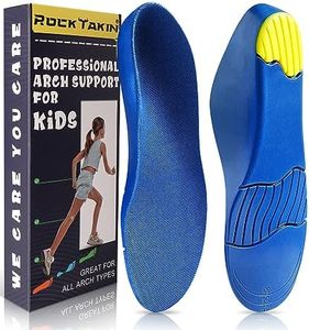 ROCK TAKIN Kids Arch Support Shoe Insoles, Unisex Orthotics Shoe Insoles with PU Foam Cushioning for Flat Feet, Plantar Fasciitis, Heel Pain Relief