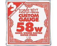 Ernie Ball Nickel Wound Single Guitar Strings 3-Pack .058 3-Pack