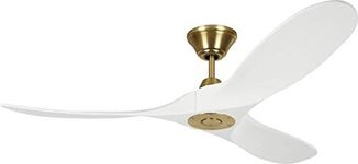 Monte Carlo 3MAVR52RZWBBS Maverick II Energy Star 52" Outdoor Ceiling Fan with Remote Control, 3 Balsa Wood Blades, Burnished Brass