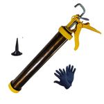 Inditrust WITH GLOVES Cartridges Manual Caulking Gun for Silicone Sealant Standard Temperature Cordless Glue Gun (15 INCH ALUMINUM BODY)