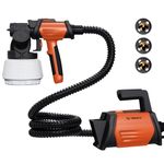 Tilswall Paint Sprayer Shark800 Electric Fence Paint Sprayer with 1300ml Container, HVLP Spray Paint Gun with 4 Nozzles and 3 Spray Modes for Fences, Sheds, Decking, Walls, Ceilings, Garden Furniture