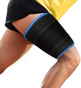 supregear Thigh Brace Support, Neoprene Thigh Wrap Hamstring Compression Thigh Sleeve Adjustable Upper Leg Compression Sleeve Leg Slimmer for Women Men (Blue)