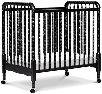 Davinci Jenny Lind 3-in-1 Convertible Mini Crib in Ebony, Removable Wheels, Greenguard Gold Certified