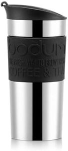 Bodum Travel Mug Double Wall Stainless Steel, Black, 350ml, 11068-01