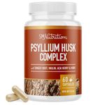 Psyllium Husk Capsules | Premium Soluble Fibre Supplement | Psyllium Fiber Pills With 10 Herbs | Psyllium Powder Stool Softener & Constipation Relief for Adults | Vegan, Gluten-Free | 60 Ct.