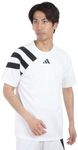 Adidas MKP02 Men's Soccer Short Sleeve T-Shirt Fortore 23 Jersey, White/Black (IK5745), L