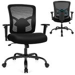 CASART Big and Tall Office Chair, 400LBS Ergonomic Mesh Desk Chair with Padded Seat Cushion, Adjustable Armrests, Lumbar Support & Wheels, Height Adjustable Task Chair for Home Office