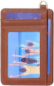 Badiya Credit Card Holder Slim Minimalist Wallet, Front Pocket Purse RFID Blocking Wallet Compact Card Case with ID Window for Women & Men