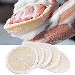 Loofah Pads (Pack of 5) - Exfoliating Scrubbing Sponges - Natural Luffa Material - Essential Skin Care Product - For Shower/Bath - Fibrous Texture - Perfect for Face/Body Wash - Wet It and Apply Soap