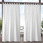 Exclusive Home Cabana Solid Indoor/Outdoor Light Filtering Hook-and-Loop Tab Top Curtain Panel, 54"x120", Winter White, Set of 2