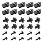 Effitnee 30Pack Car Engine Cover Bolts, Hood Bolt Retaining Nut Undertray Clip Plastic Clip Retainer for Chassis Engine Guard Panel Bumper Fastener
