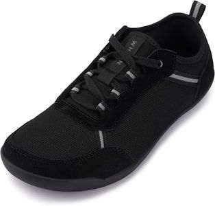 WHITIN Barefoot Shoes for Men Wide Toe Box Width Zero Drop Minimalist Sneaker Size 13 Knit Minimus Comfortable Jogging Walking Flexible Black 47