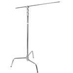 Godox 270CS 8.8ft C-Stand with Boom Arm Kit | Heavy Duty aluminum Light Stand for Photography Studio Strobe, Speedlight, Umbrella, Softbox, Reflector & Grip Head & Removable Turtle Base | Silver