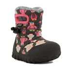 BOGS Girls Baby Puff OWL Dark Grey Pink Insulated Warm Lined Wellies Boots 720141-UK 3 (EU 20)