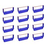 Bigger 12-Pack Compatible SP700 3157BR 30980721 Printer Ribbon B/R Replacement for Star SP-700BR, RC-700BR, SP-712, SP-712R, SP-742, SP-742R Ink Ribbon (Black and Red)