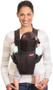 Infantino Swift Classic Carrier with Pocket - 2 Ways to Carry Black Carrier with Wonder Bib & Essentials Storage Front Pocket, Adjustable Back Strap, 1-Piece