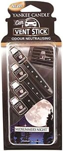 Yankee Candle Car Vent Stick Profumatore per Auto, Midsummer’s Night, Confezione da 4 Pezzi