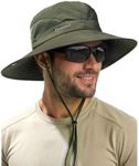 FURTALK Mens Bucket Sun Hat UPF 80+ Wide Brim Hiking Fishing Beach Outdoor Hats Green