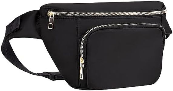 Fanny Pack Women Large Waist Pack Men with Extra Extension Belt Fashion Crossbody Belt Bags for Travel Sports Walking Running Hiking (Black)