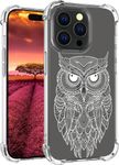 Topgraph Case Compatible for iphone 15 Pro Max Cute Clear For Women Girly Designer Girls, Transparent Phone Case Design Compatible with iphone 15 Pro Max (White Owl Line Art Animal)