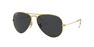 Ray-Ban RB3025 Classic Aviator Sunglasses, Legend Gold/Polarized Black, 58 mm