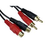 Alida Systems 10m TWIN RCA Extension Cable - Premium Quality - 24k Gold - Male to Female