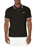 Lacoste Mens Regular Fit Stretch Piqu Polo Shirt, Noir, Large