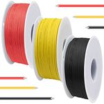 DAOKAI 24 Gauge Silicone Wire 600V 24 AWG Stranded Tinned Coated Copper Wires 3 Color (Black, Red, Yellow) 7m/23ft Each Electrical Cable Hook Up Wire Kit for 3D Printer, Model Car