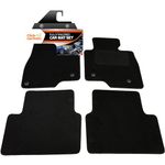 Fully Tailored Deluxe Car Mats to fit Mazda 3 2013-2019 - 4 Piece - Black Carpet - Black Trim - Heavy Duty Heel Pad – 20-3274