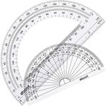 eBoot Plastic Protractor Protractor 180 Degrees, 4 Inch and 6 Inch, Clear, 2 Pieces