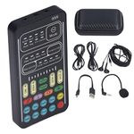 I9 Voice Changer, Mini Portable Voice Changer Device Multifunction Live Sound Card Live Streaming Equipment with Microphone for Computers Phones Tablets and Gaming Anchor